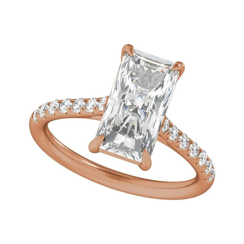 Rayon du Midi, 14K Gold Lab Grown Diamond Radiant Engagement Ring