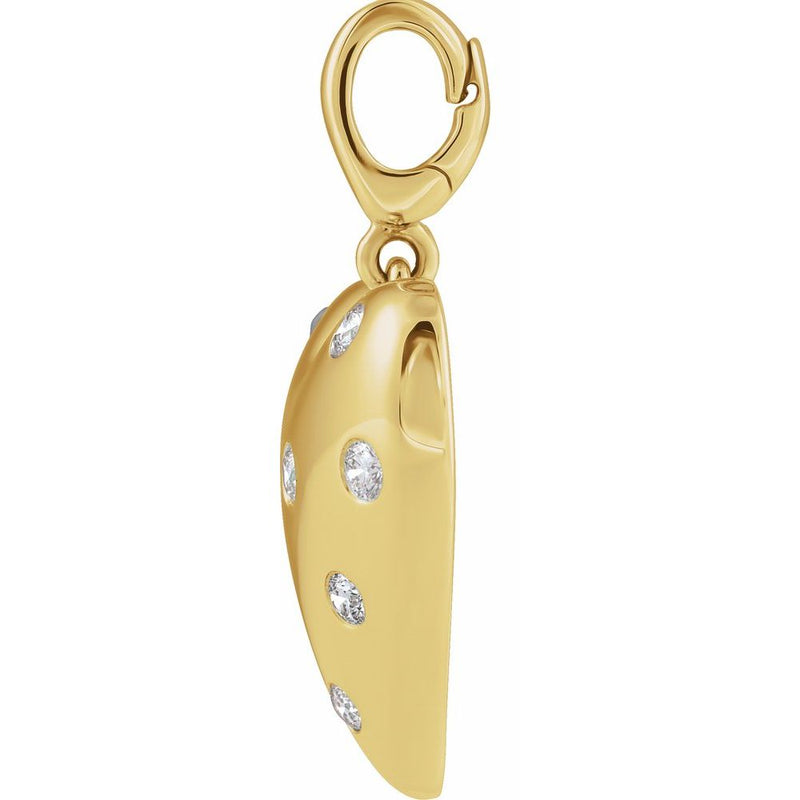 Natural Diamond Puffed Heart Charm