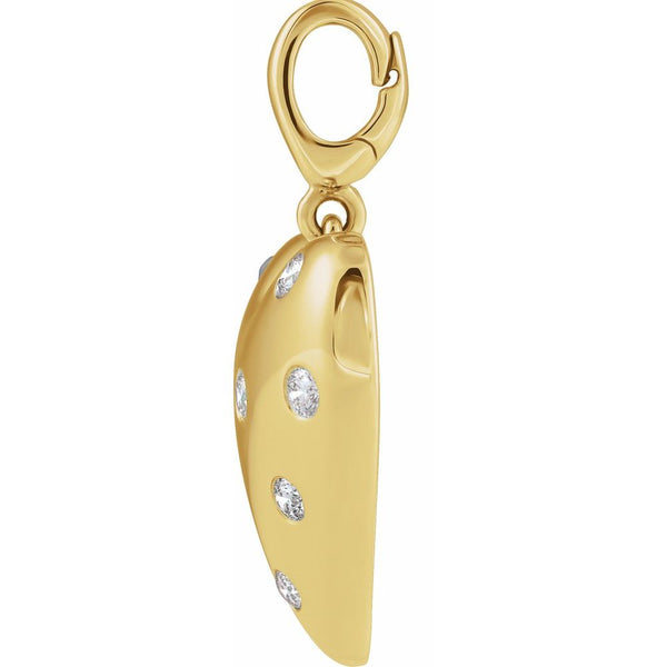 Natural Diamond Puffed Heart Charm