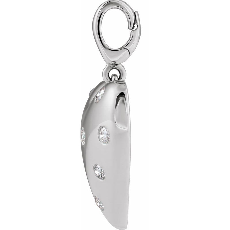 Natural Diamond Puffed Heart Charm