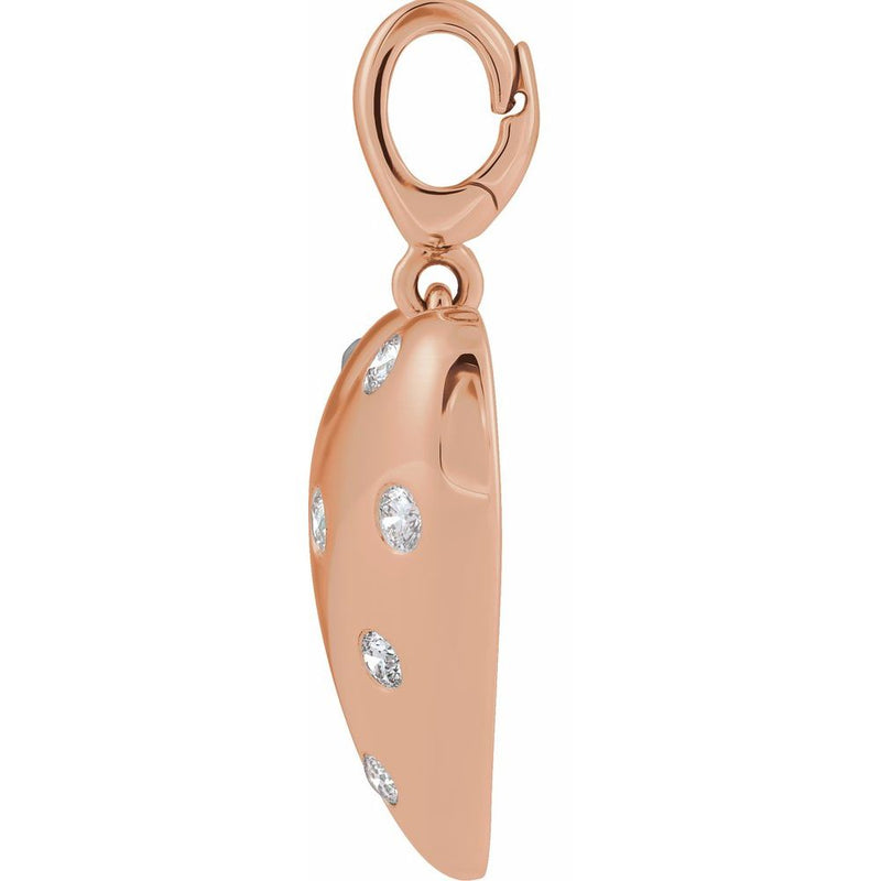 Natural Diamond Puffed Heart Charm