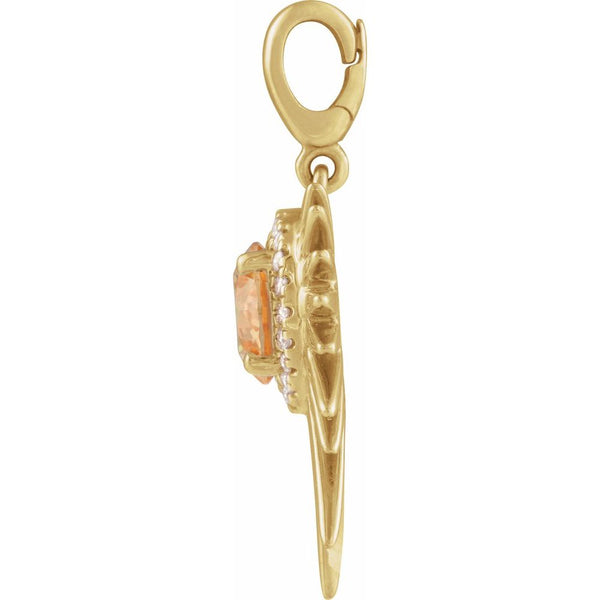 Natural Citrine & Natural Diamond Sun Charm