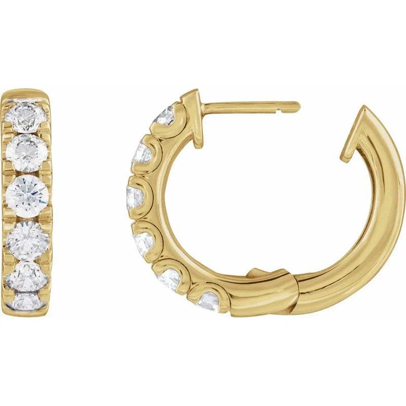 Étincelle de Versailles, Diamond Hoop Huggie Earrings