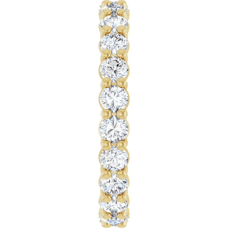 14k yellow gold eternity ring featuring round brilliant cut lab-grown diamonds.