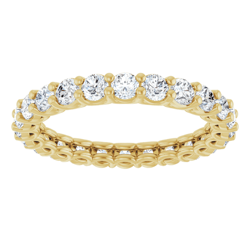 14k yellow gold continuous eternity ring featuring brilliant round cut lab-grown diamonds.