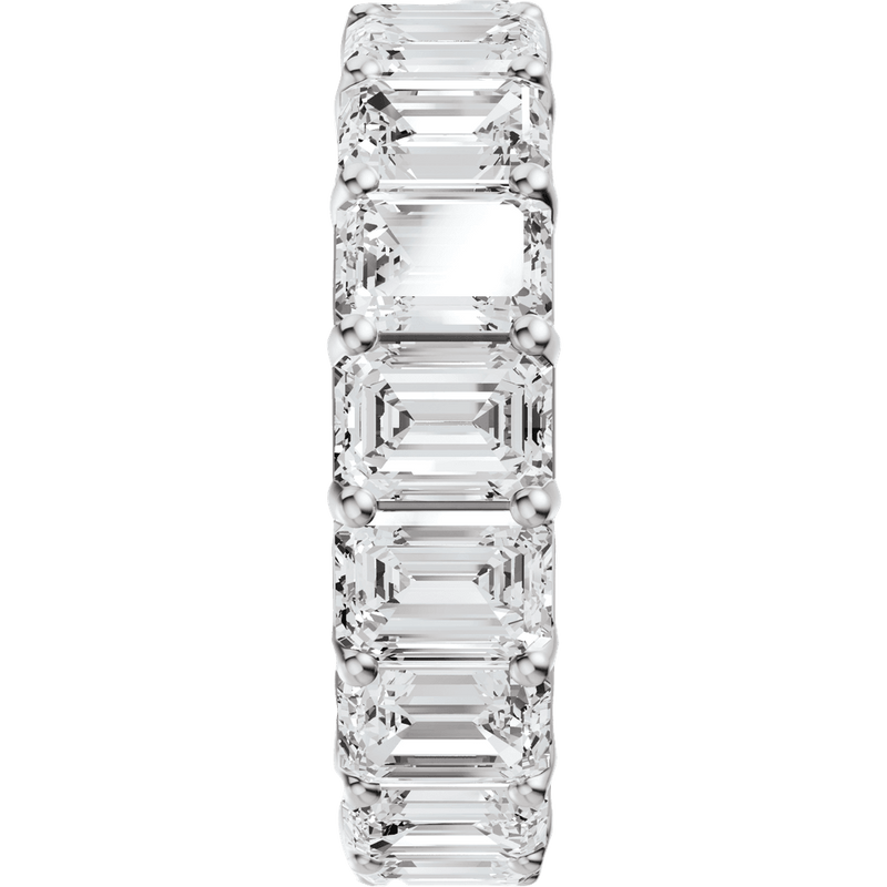 Emerald cut lab-grown diamond eternity band in white gold