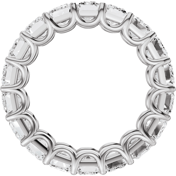 Emerald cut lab-grown diamond eternity ring in white gold
