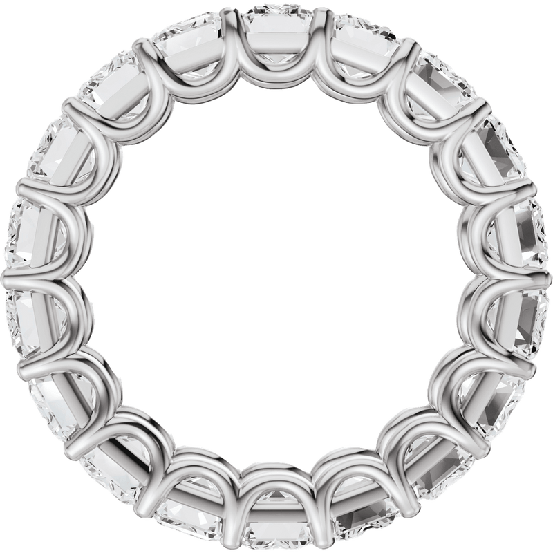 Emerald cut lab-grown diamond eternity ring in white gold