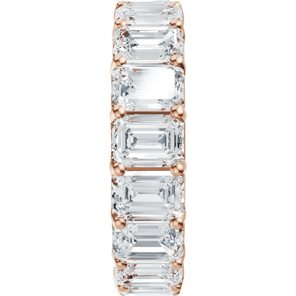 Emerald cut lab-grown diamond eternity band in rose gold