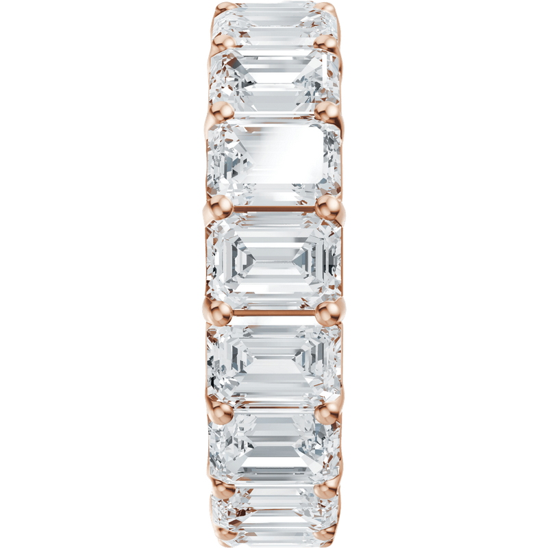 Emerald cut lab-grown diamond eternity band in rose gold