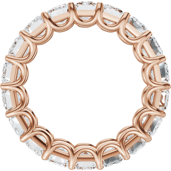Rose gold eternity ring featuring brilliant round-cut lab-grown diamonds.