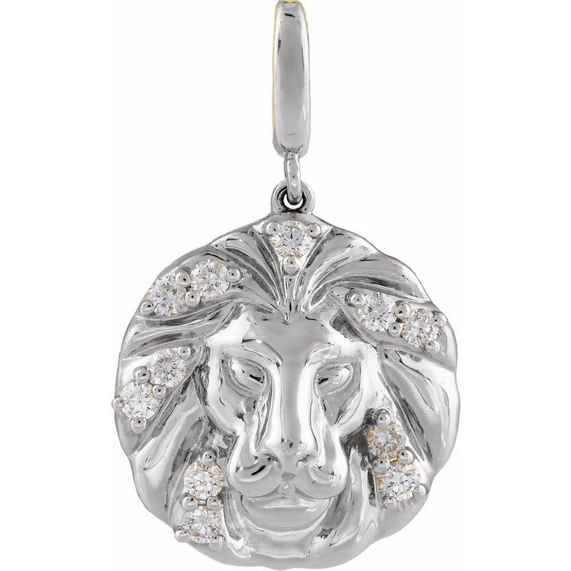 Natural Diamond Lion Charm