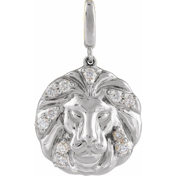 Natural Diamond Lion Charm