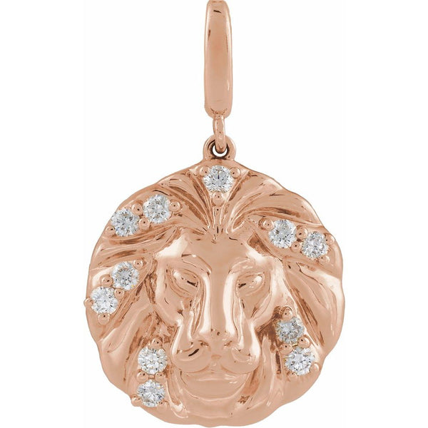 Natural Diamond Lion Charm