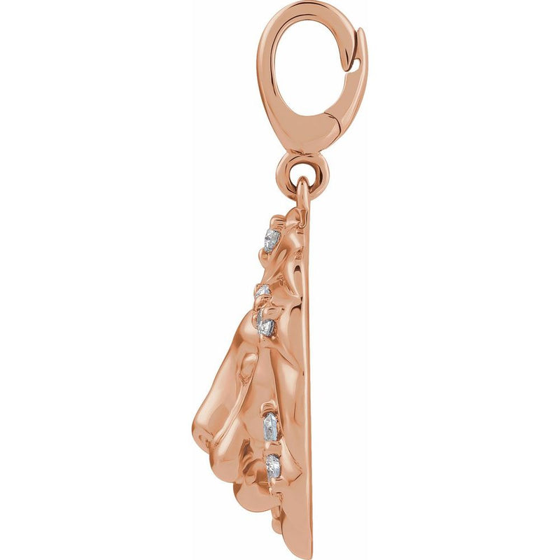Natural Diamond Lion Charm