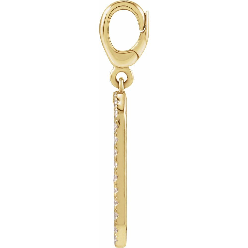 Engravable Natural Diamond Tag Charm