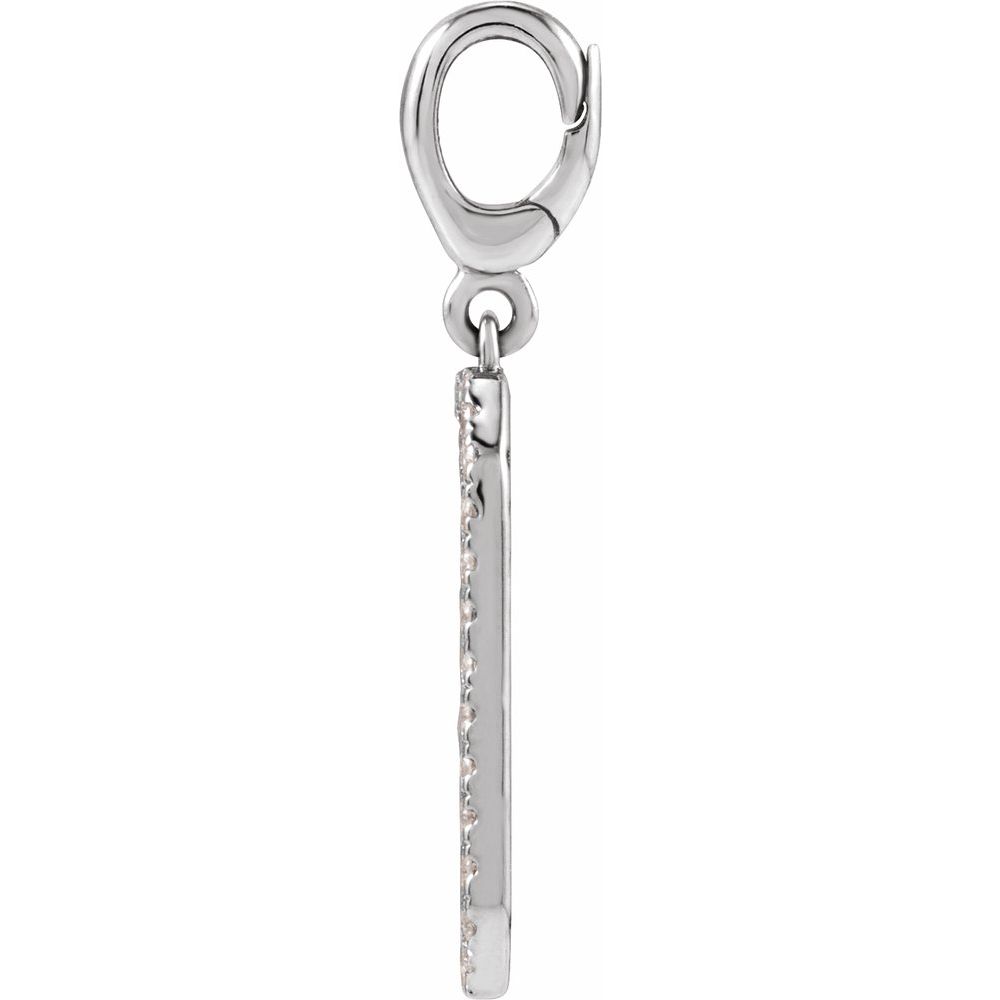 Engravable Natural Diamond Tag Charm