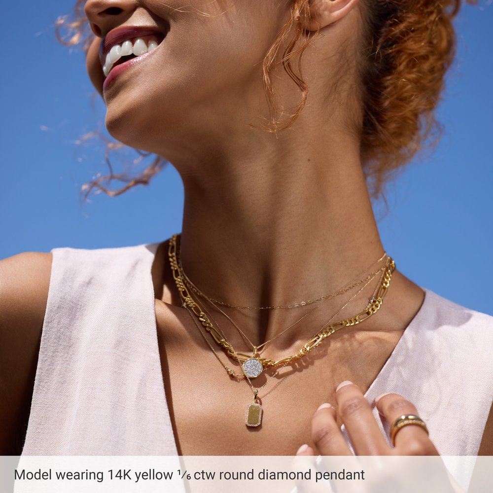 Engravable Natural Diamond Tag Charm