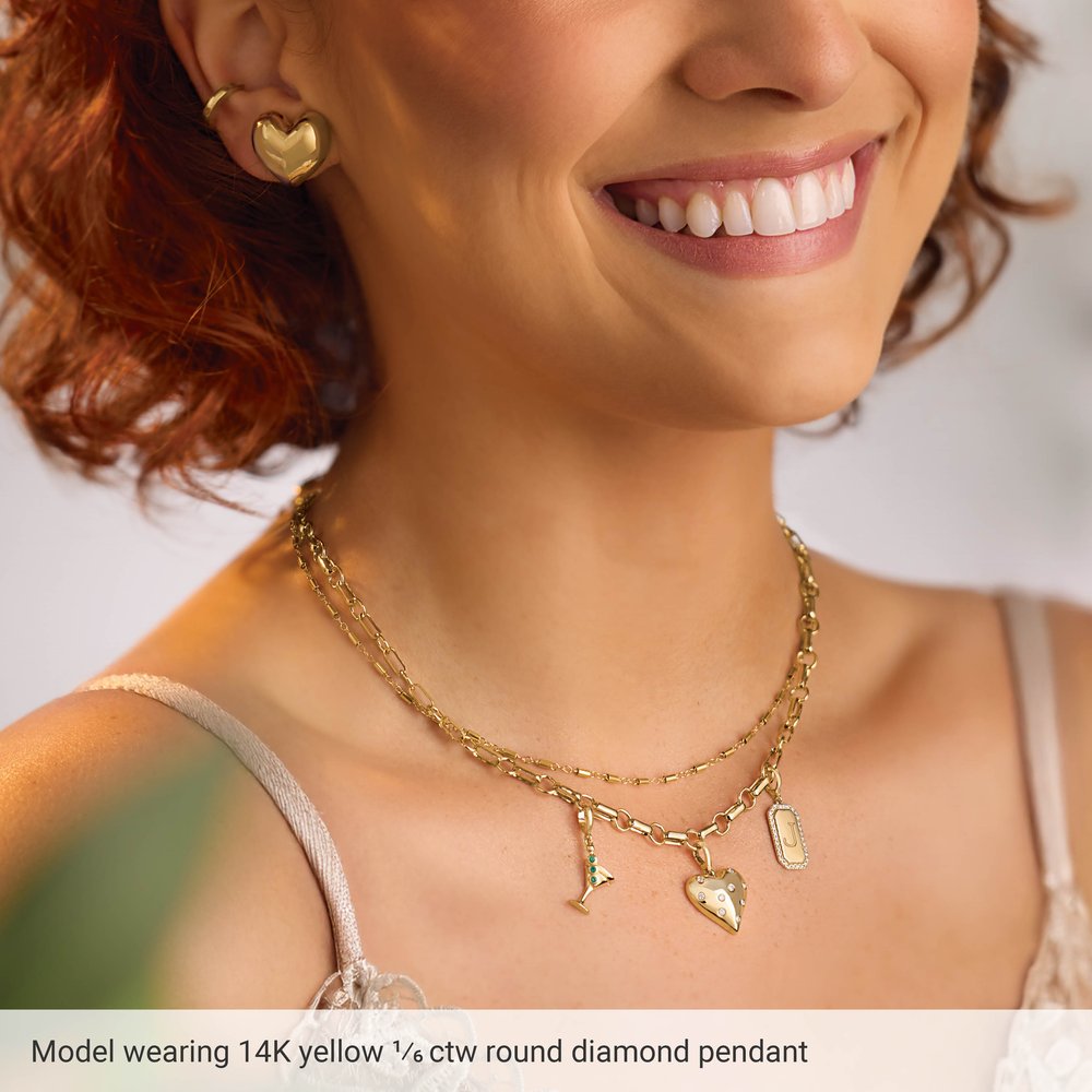 Engravable Natural Diamond Tag Charm