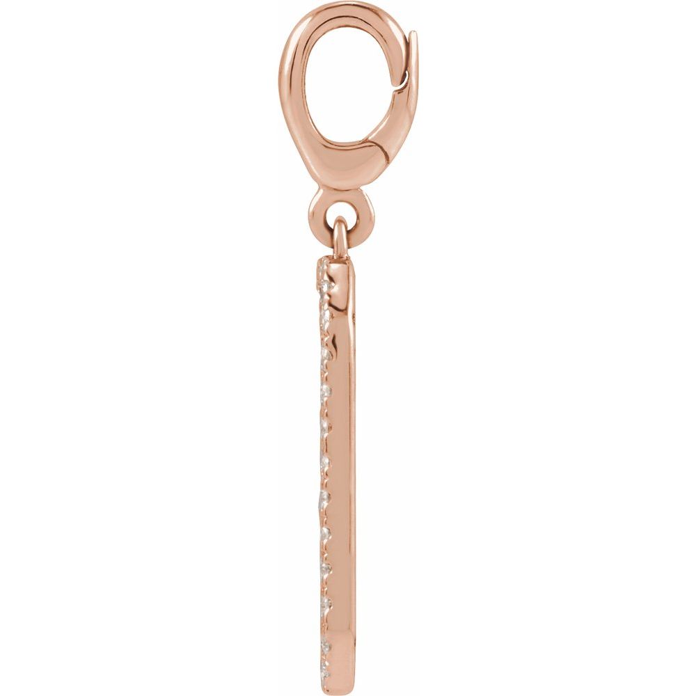Engravable Natural Diamond Tag Charm
