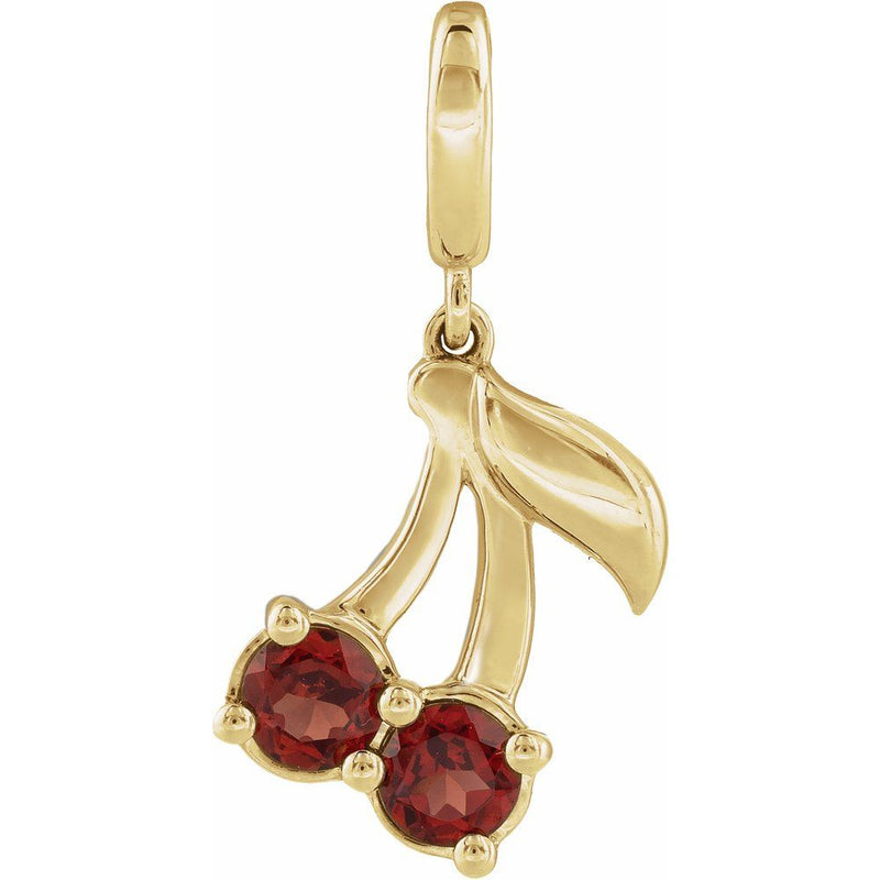 Natural Mozambique Garnet Cherry Charm Pendant