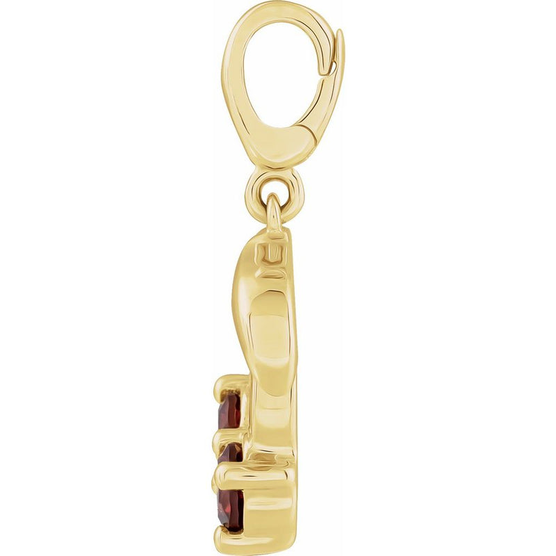 Natural Mozambique Garnet Cherry Charm Pendant