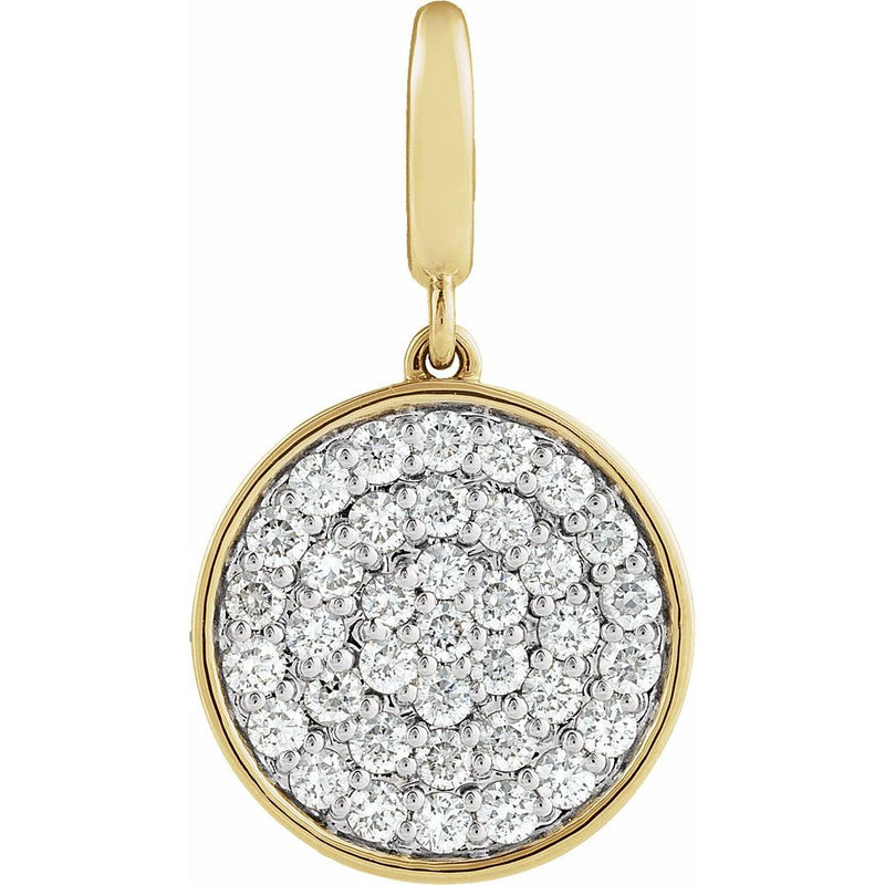 Natural Diamond Pavé Disc Charm Pendant