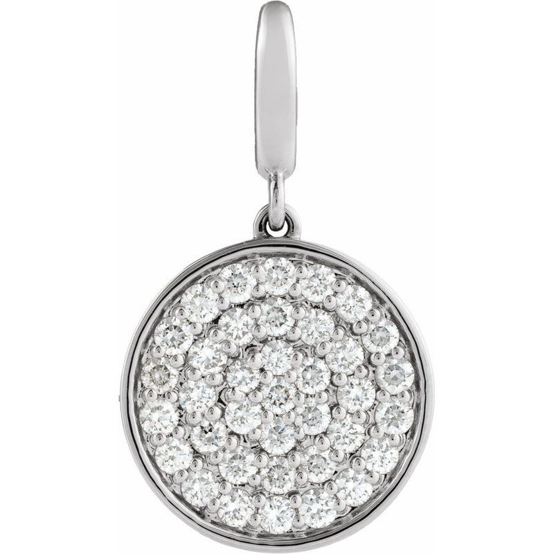 Natural Diamond Pavé Disc Charm Pendant