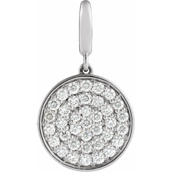 Natural Diamond Pavé Disc Charm Pendant
