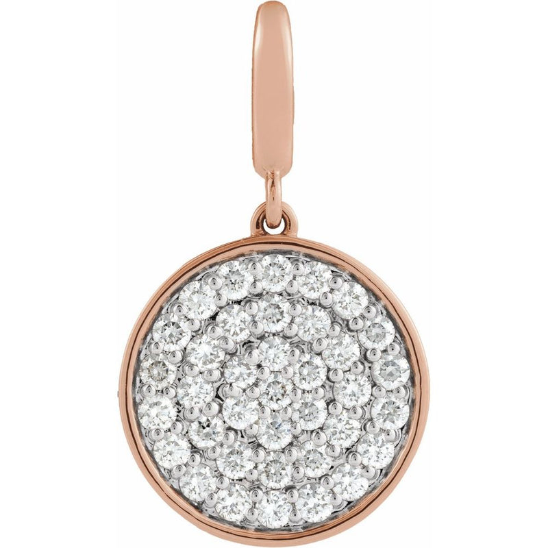 Natural Diamond Pavé Disc Charm Pendant