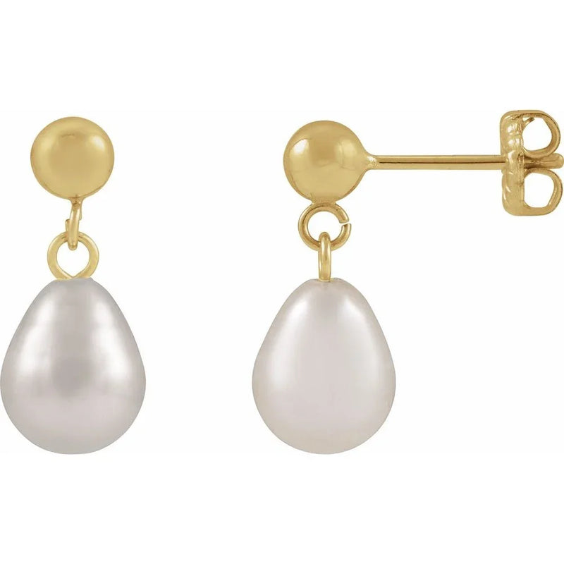 Larmes de Bordeaux, Freshwater Pearl Drop Earrings