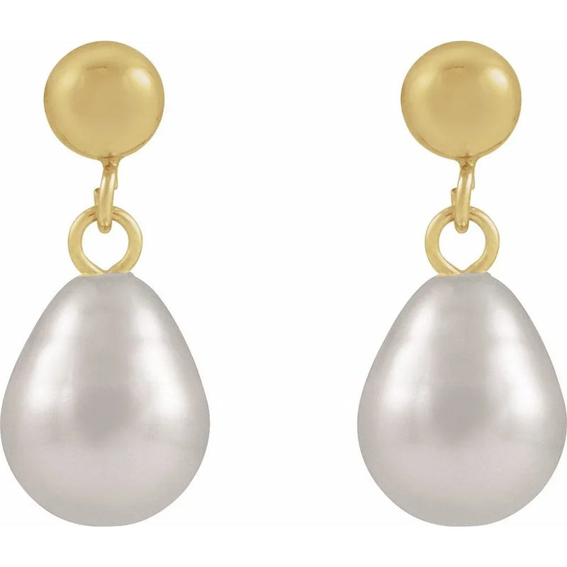 Larmes de Bordeaux, Freshwater Pearl Drop Earrings