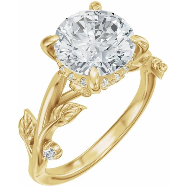 Les Jardins de Versailles, Round Diamond Floral Engagement Ring
