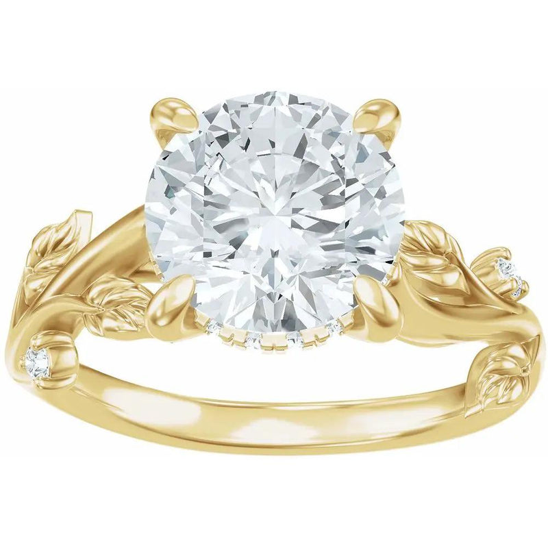 Les Jardins de Versailles, Round Diamond Floral Engagement Ring