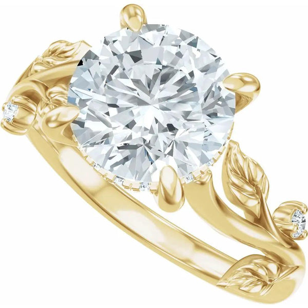 Les Jardins de Versailles, Round Diamond Floral Engagement Ring