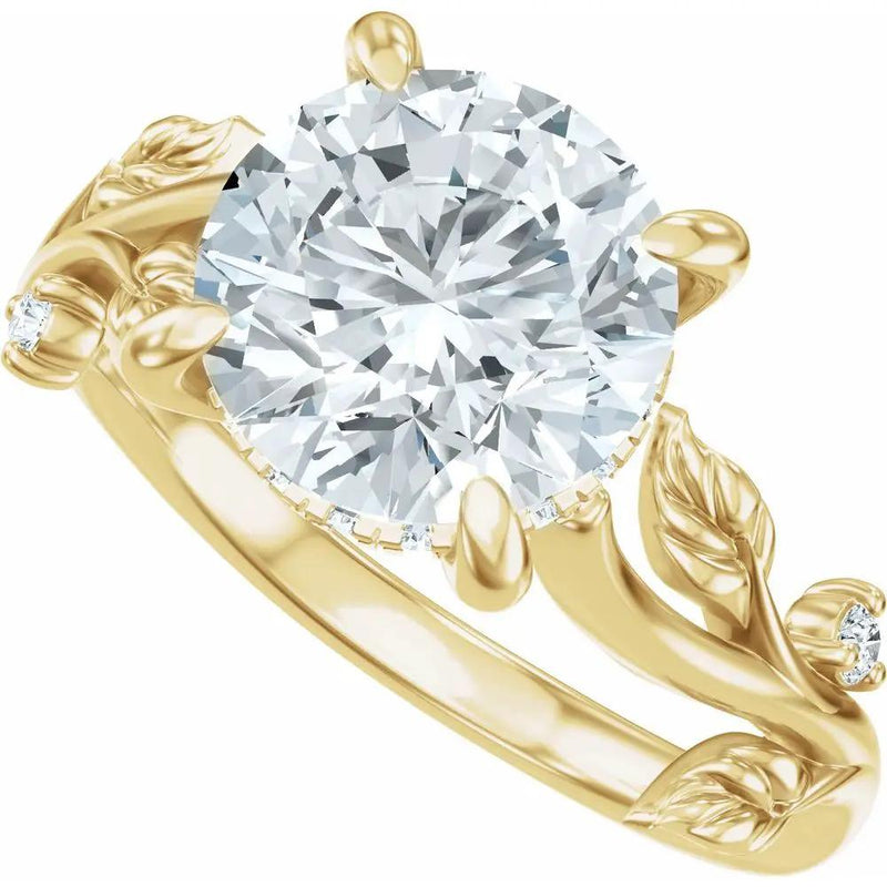 Les Jardins de Versailles, Round Diamond Floral Engagement Ring