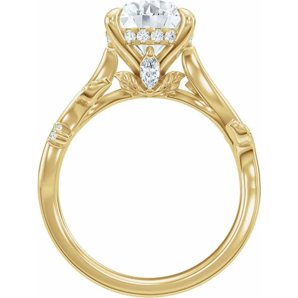 Les Jardins de Versailles, Round Diamond Floral Engagement Ring