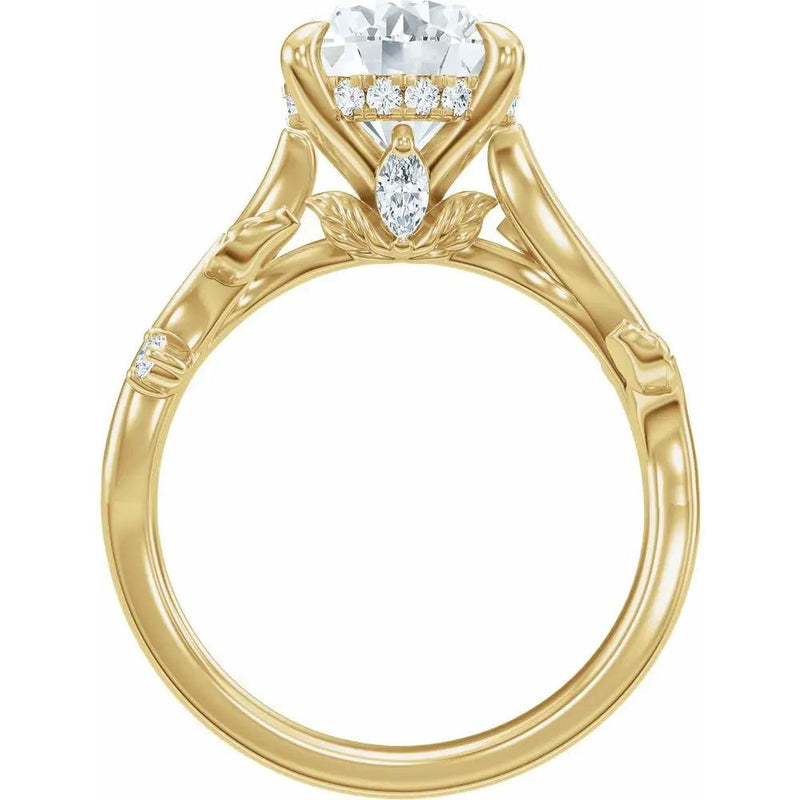 Les Jardins de Versailles, Round Diamond Floral Engagement Ring