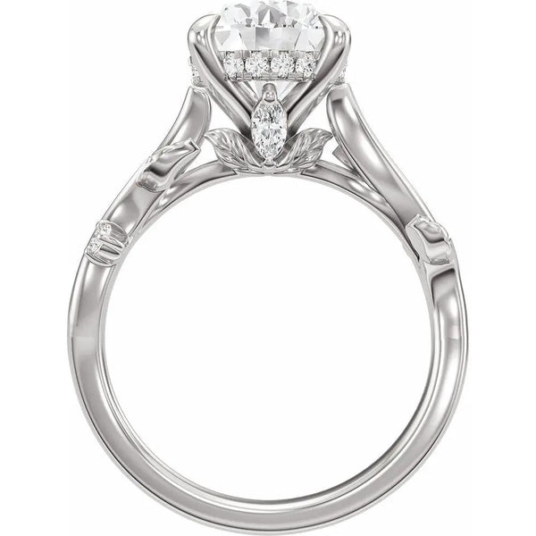 Les Jardins de Versailles, Round Diamond Floral Engagement Ring