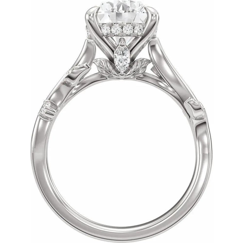 Les Jardins de Versailles, Round Diamond Floral Engagement Ring