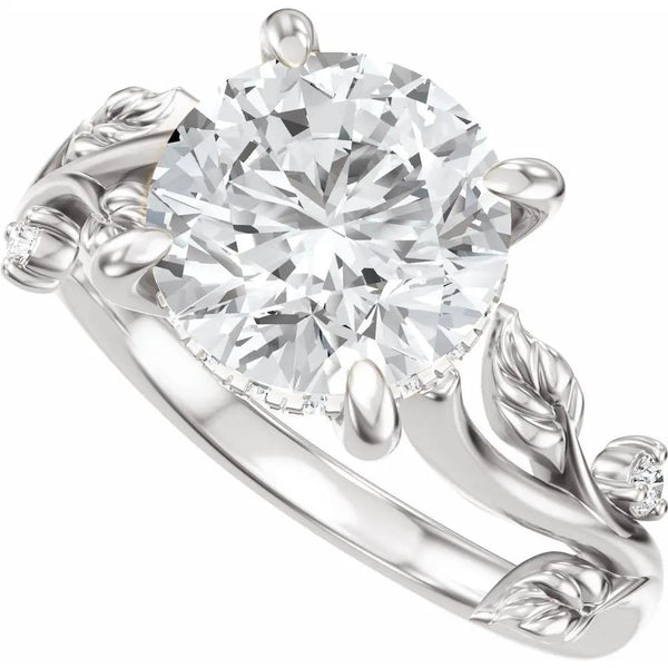 Les Jardins de Versailles, Round Diamond Floral Engagement Ring
