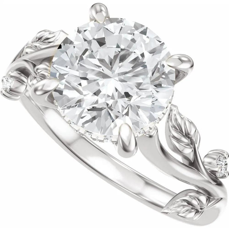 Les Jardins de Versailles, Round Diamond Floral Engagement Ring