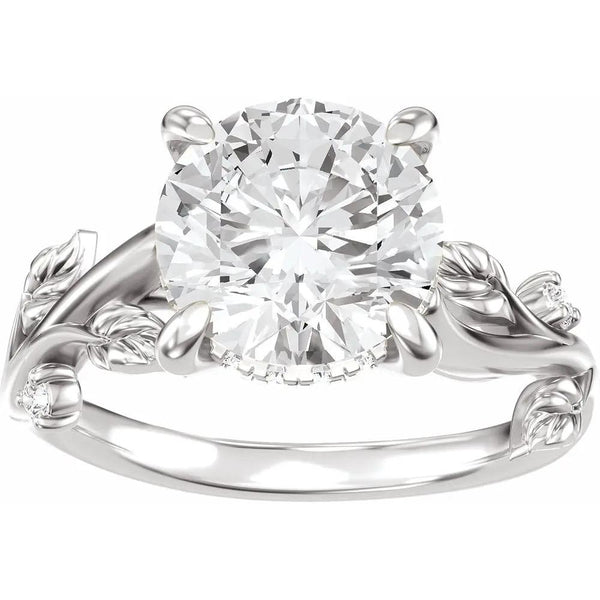 Les Jardins de Versailles, Round Diamond Floral Engagement Ring