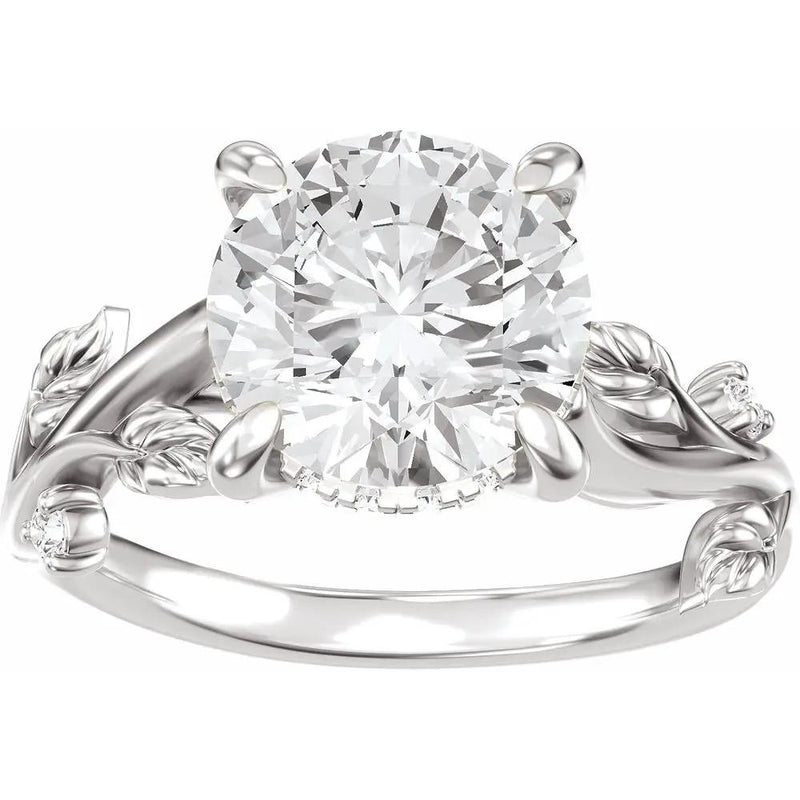 Les Jardins de Versailles, Round Diamond Floral Engagement Ring