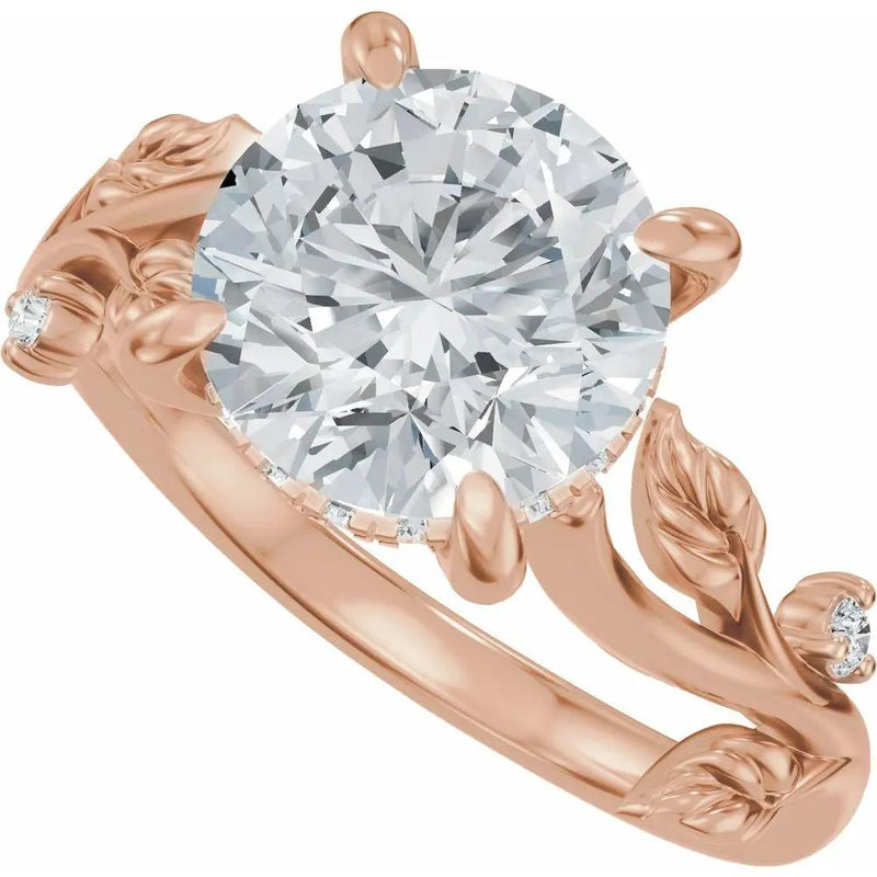 Les Jardins de Versailles, Round Diamond Floral Engagement Ring