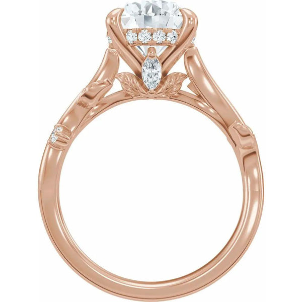 Les Jardins de Versailles, Round Diamond Floral Engagement Ring