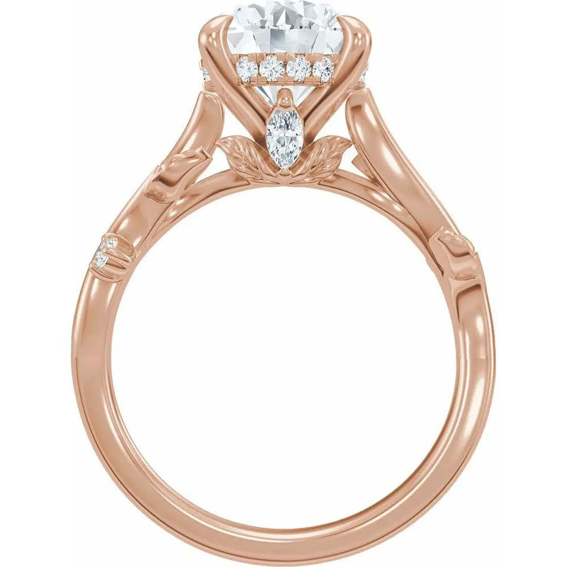 Les Jardins de Versailles, Round Diamond Floral Engagement Ring