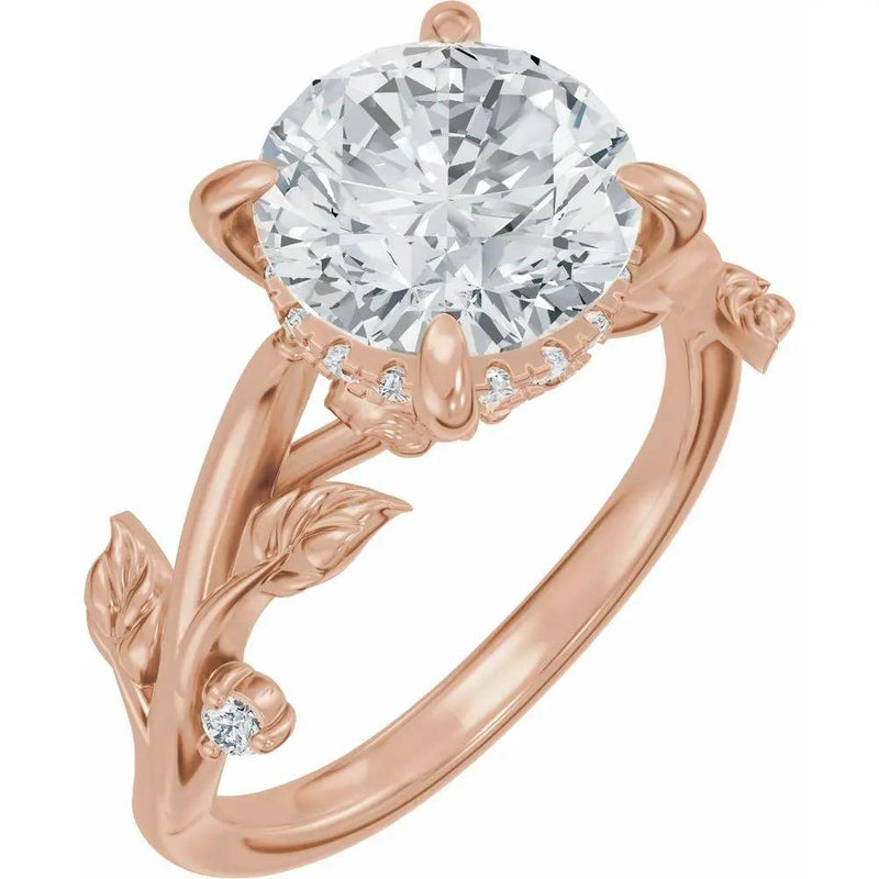 Les Jardins de Versailles, Round Diamond Floral Engagement Ring