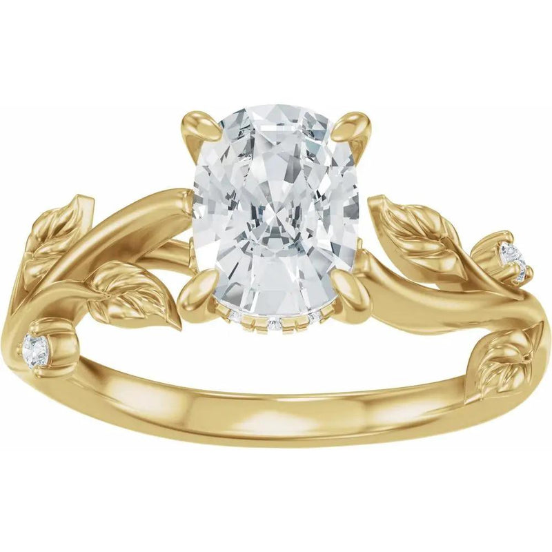 Les Jardins de Versailles, Elongated Cushion Diamond Floral Ring