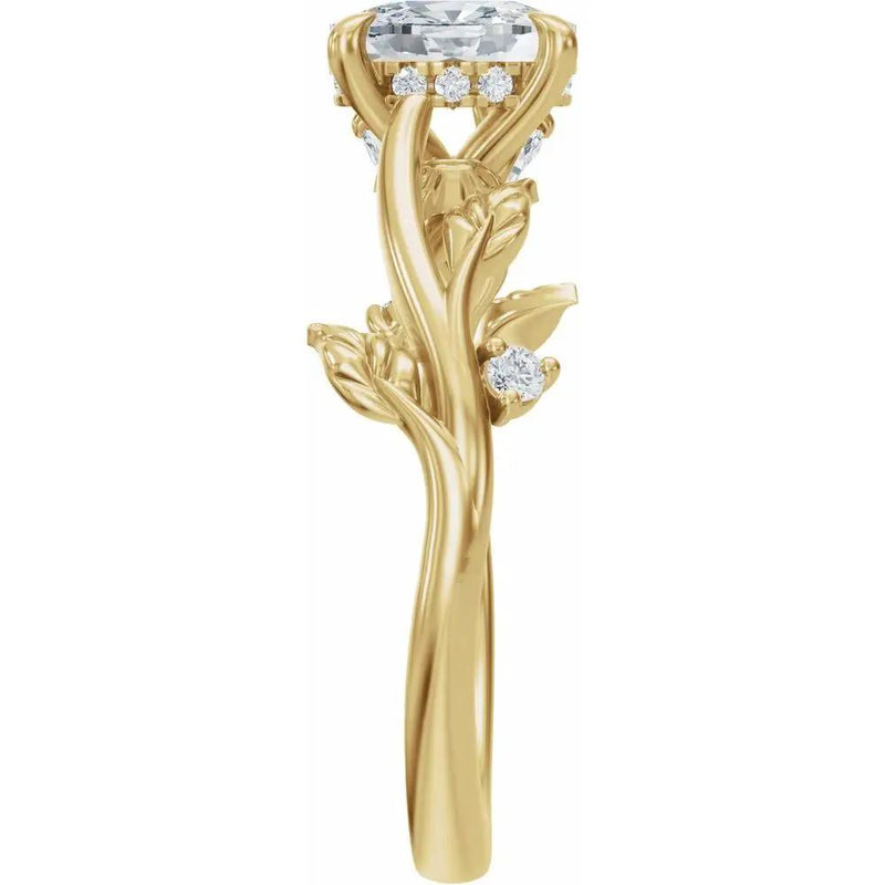 Les Jardins de Versailles, Elongated Cushion Diamond Floral Ring